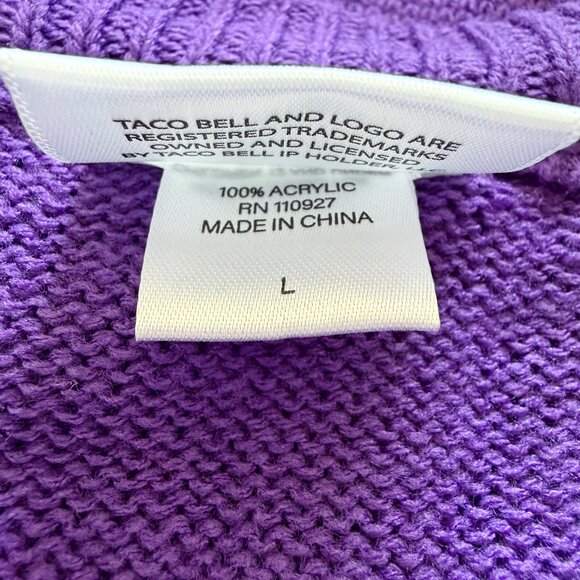 Taco Bell Ugly Christmas Sweater Mens Size Large Jingle Bells Taco Shells Rare - Picture 11 of 11